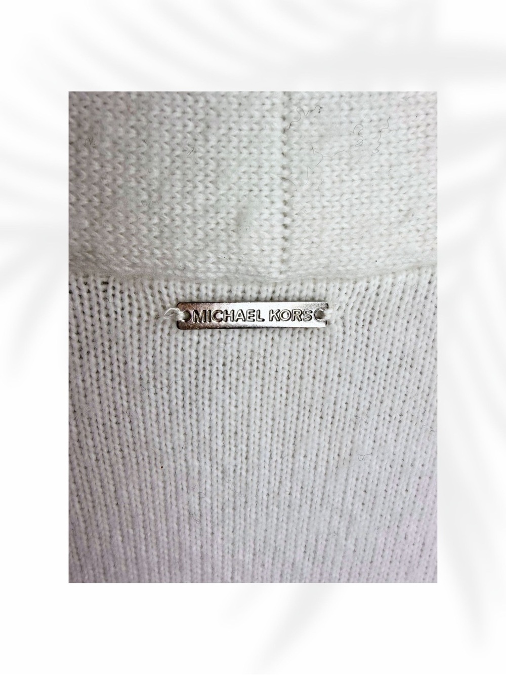 Michael Kors Open Front Cardigan Sweater XS | Gray White Stripe Longline Knit - Picture 3 of 3